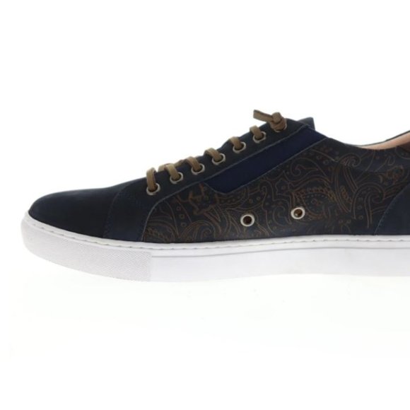 👟 NEW Robert Graham Lima RGL5018 Size 8 Men's Blue Suede Low Top Sneakers Shoes - Picture 5 of 10